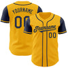 Custom Gold Navy Authentic Two Tone Baseball Jersey