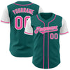 Custom Teal Pink-White Authentic Two Tone Baseball Jersey