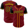 Custom Crimson Black-Gold Authentic Two Tone Baseball Jersey