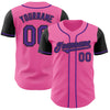 Custom Pink Purple-Black Authentic Two Tone Baseball Jersey