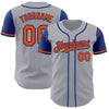 Custom Gray Orange-Royal Authentic Two Tone Baseball Jersey