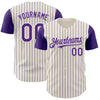 Custom Cream Purple Pinstripe Purple Authentic Two Tone Baseball Jersey