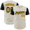 Custom Cream Black Pinstripe Gold Authentic Two Tone Baseball Jersey