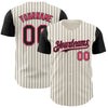 Custom Cream Black Pinstripe Neon Pink Authentic Two Tone Baseball Jersey