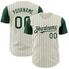Custom Cream Green Pinstripe Green Authentic Two Tone Baseball Jersey