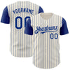 Custom Cream Royal Pinstripe Royal Authentic Two Tone Baseball Jersey