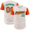 Custom White Orange Pinstripe Kelly Green Authentic Two Tone Baseball Jersey