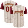 Custom Cream Crimson Pinstripe Old Gold Authentic Two Tone Baseball Jersey