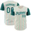 Custom Cream Teal Pinstripe Teal Authentic Two Tone Baseball Jersey