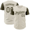 Custom Cream Olive Pinstripe Olive Authentic Two Tone Baseball Jersey