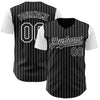 Custom Black White Pinstripe White Authentic Two Tone Baseball Jersey
