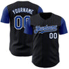 Custom Black Royal Pinstripe White Authentic Two Tone Baseball Jersey