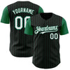 Custom Black Kelly Green Pinstripe White Authentic Two Tone Baseball Jersey