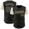 Custom Black Cream Pinstripe Cream Authentic Two Tone Baseball Jersey