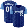 Custom Royal Light Blue Pinstripe White Authentic Two Tone Baseball Jersey
