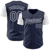 Custom Navy White Pinstripe White Authentic Two Tone Baseball Jersey