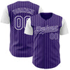 Custom Purple White Pinstripe White Authentic Two Tone Baseball Jersey