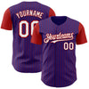 Custom Purple Red Pinstripe White Authentic Two Tone Baseball Jersey