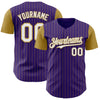 Custom Purple Old Gold Pinstripe White Authentic Two Tone Baseball Jersey