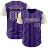 Custom Purple Cream Pinstripe Cream Authentic Two Tone Baseball Jersey