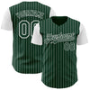 Custom Green White Pinstripe White Authentic Two Tone Baseball Jersey