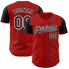 Custom Red Black Pinstripe White Authentic Two Tone Baseball Jersey