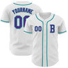 Custom White Purple-Teal Authentic Baseball Jersey