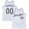 Custom White Steel Gray-Gray Authentic Throwback Basketball Jersey