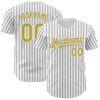 Custom White Black Pinstripe Old Gold Authentic Baseball Jersey