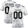 Custom White Black-Gray 3D Pattern Splash Authentic Football Jersey