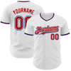Custom White Red-Royal Authentic Baseball Jersey