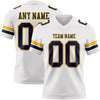 Custom White Navy-Gold Authentic Football Jersey