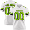 Custom White Neon Green-Black Authentic Football Jersey