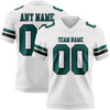 Custom White Midnight Green-Black Authentic Football Jersey
