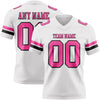 Custom White Pink-Black Authentic Football Jersey