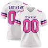 Custom White Pink-Purple Authentic Football Jersey