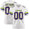 Custom White Purple-Neon Green Authentic Football Jersey