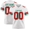 Custom White Red-Kelly Green Authentic Football Jersey
