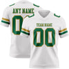Custom White Kelly Green-Old Gold Authentic Football Jersey