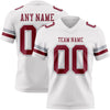 Custom White Crimson-Gray Authentic Football Jersey