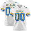 Custom White Powder Blue-Gold Authentic Football Jersey