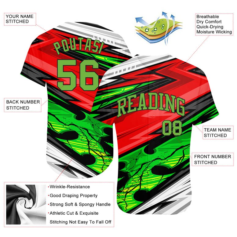 Custom 3D Pattern Design Abstract Pattern For Sport Team Authentic Baseball Jersey