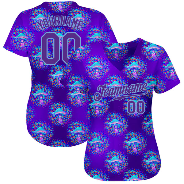 Custom 3D Pattern Design Magic Mushrooms Psychedelic Hallucination Authentic Baseball Jersey