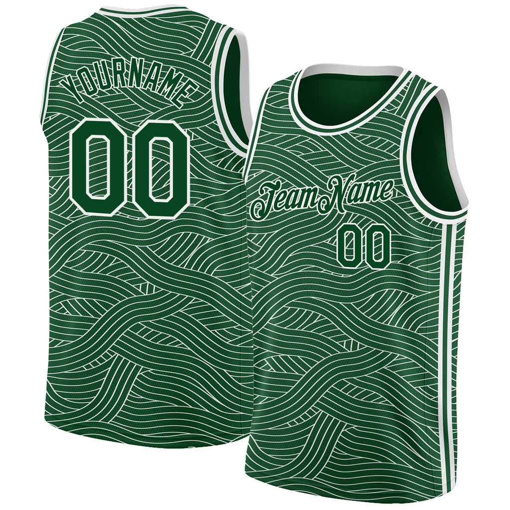 Custom Green White Authentic City Edition Basketball Jersey