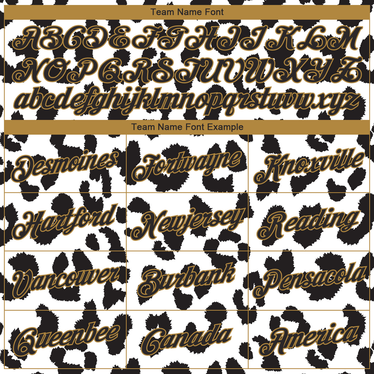 Custom White Black-Old Gold 3D Pattern Design Leopard Performance T-Sh ...