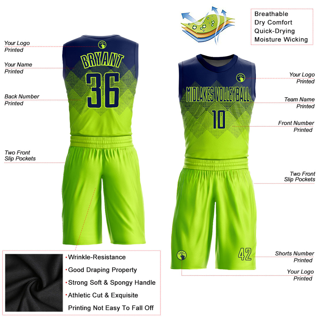 Custom Navy White-Neon Green Authentic Fade Fashion Basketball Jersey Free  Shipping – Fiitg