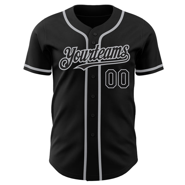 Custom Black Gray Authentic Baseball Jersey