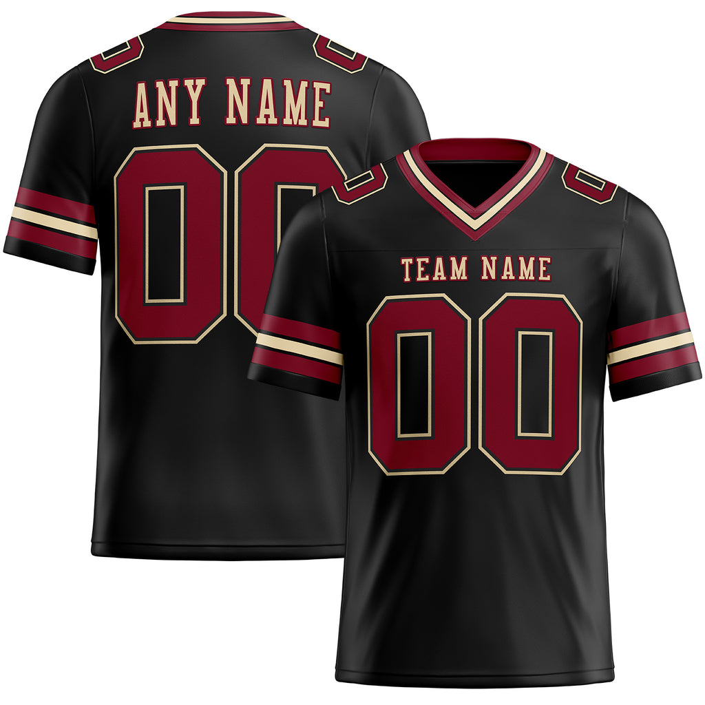 Custom Black Crimson-City Cream Mesh Authentic Football Jersey Free  Shipping – Fiitg