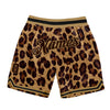 Custom Brown Brown-Old Gold 3D Pattern Design Leopard Authentic Basketball Shorts