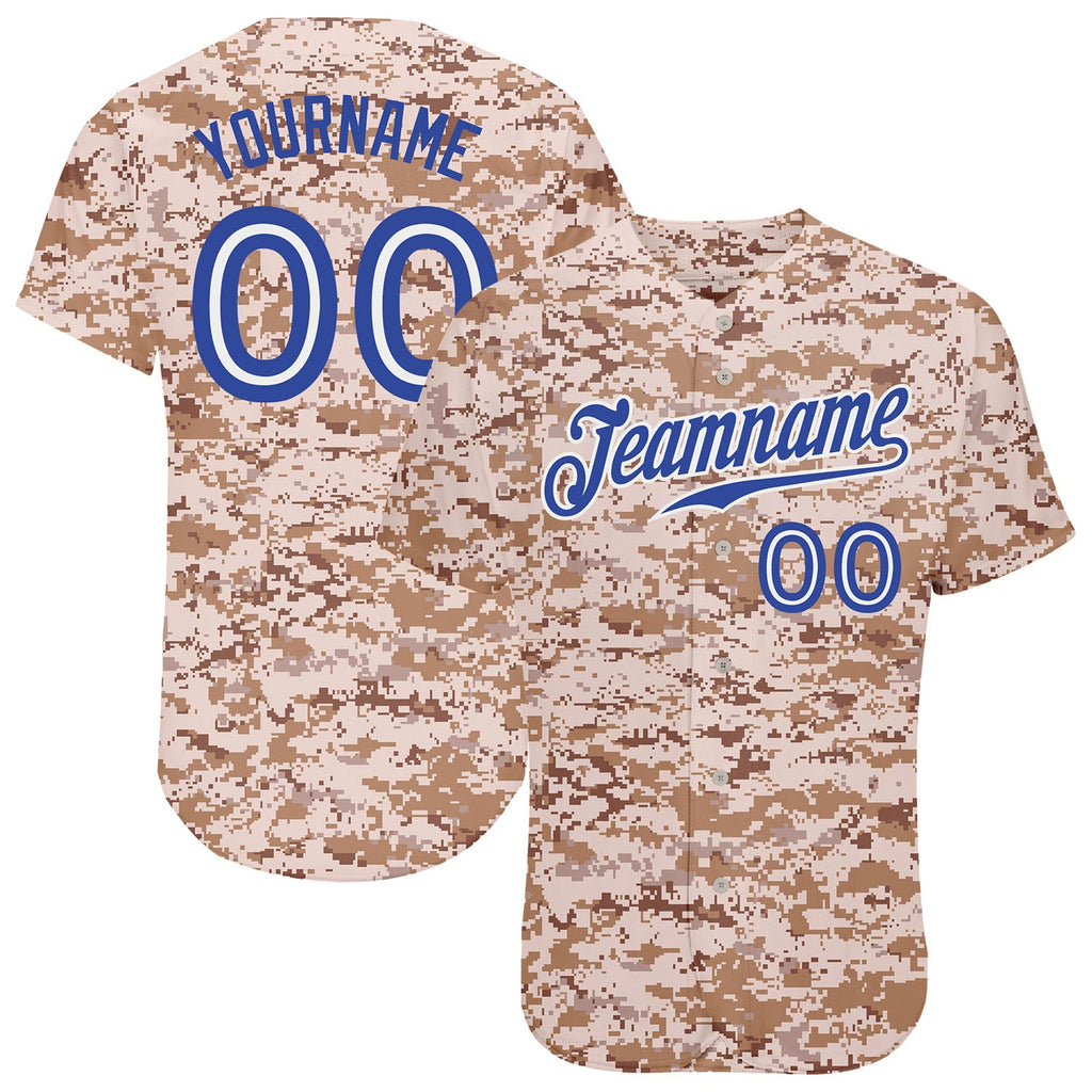 Custom Camo Royal-White Authentic Salute To Service Baseball Jersey